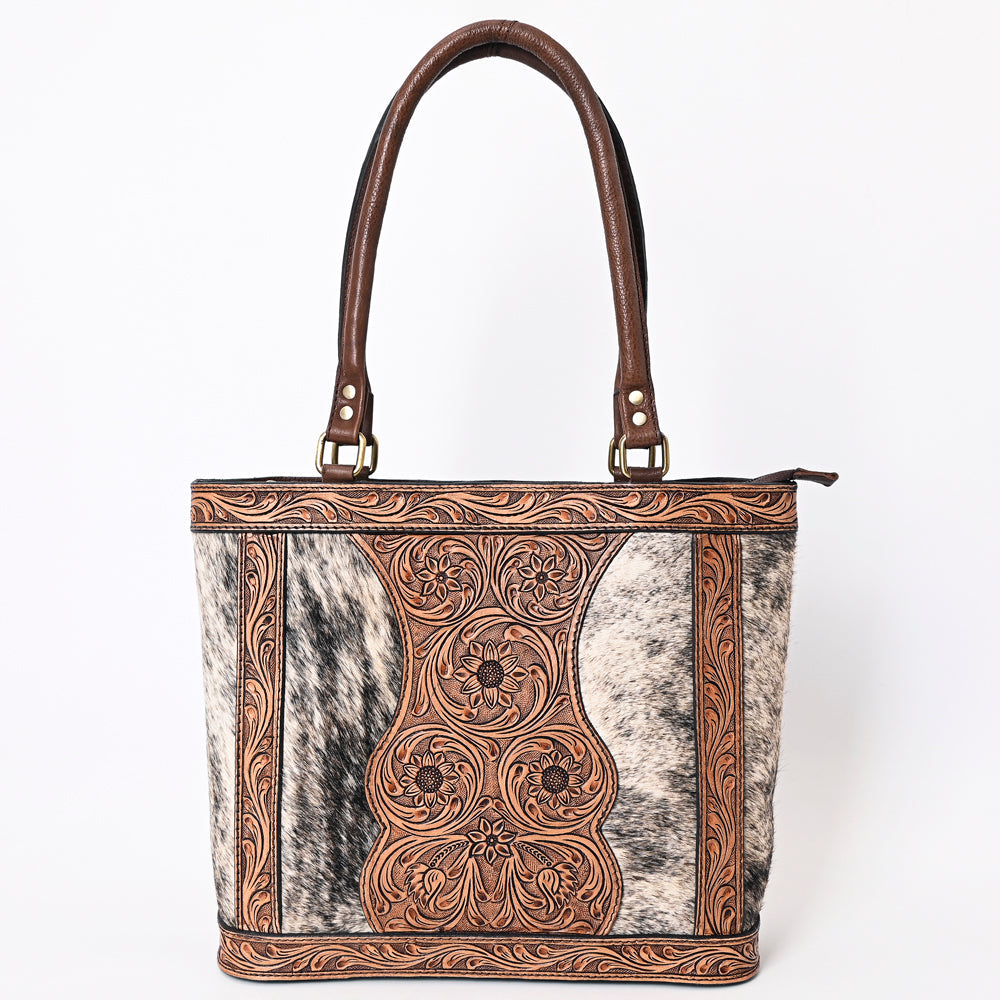 American Darling Hand-Tooled Hair-On Genuine Leather Bag