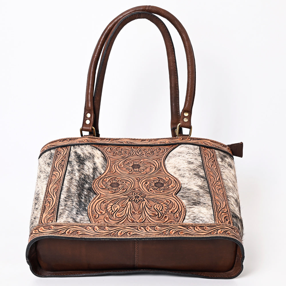 American Darling Hand-Tooled Hair-On Genuine Leather Bag