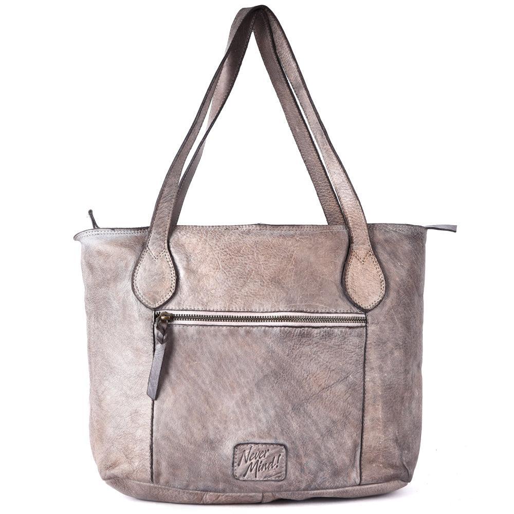 Never Mind Tote Vintage Handmade Genuine Cowhide Leather