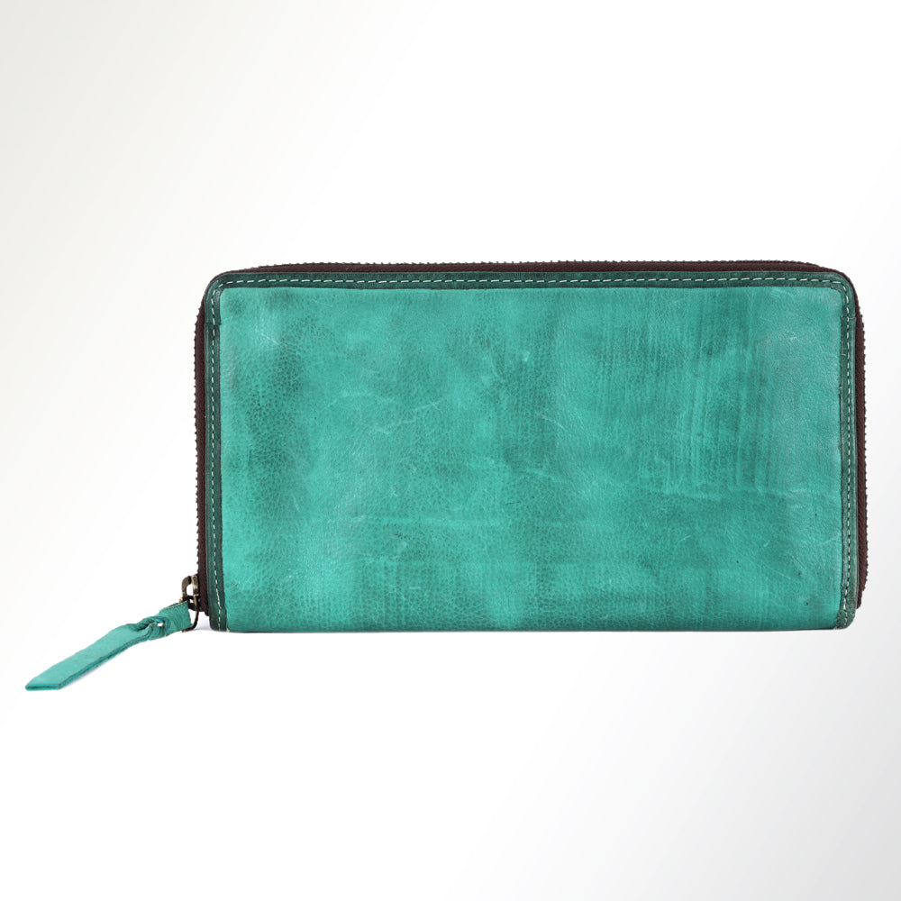 Never Mind Wallet Vintage Handmade Genuine Cowhide Leather