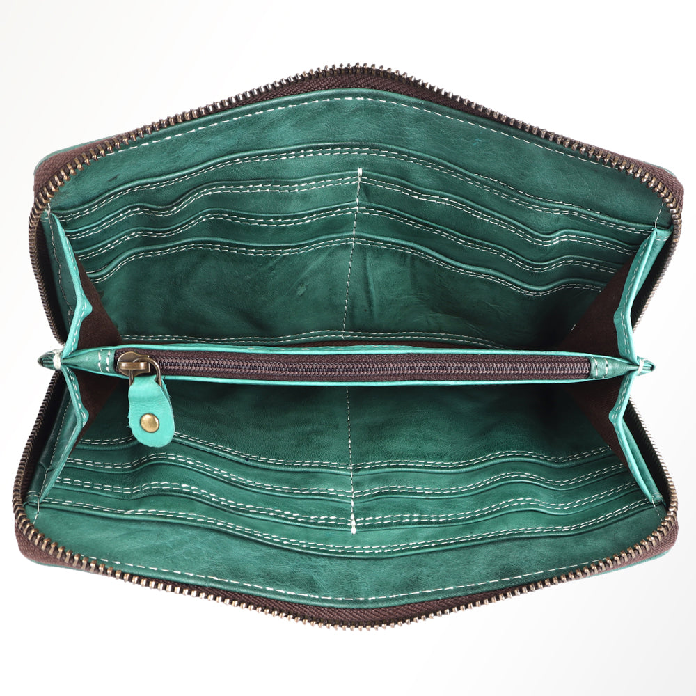 Never Mind Wallet Vintage Handmade Genuine Cowhide Leather