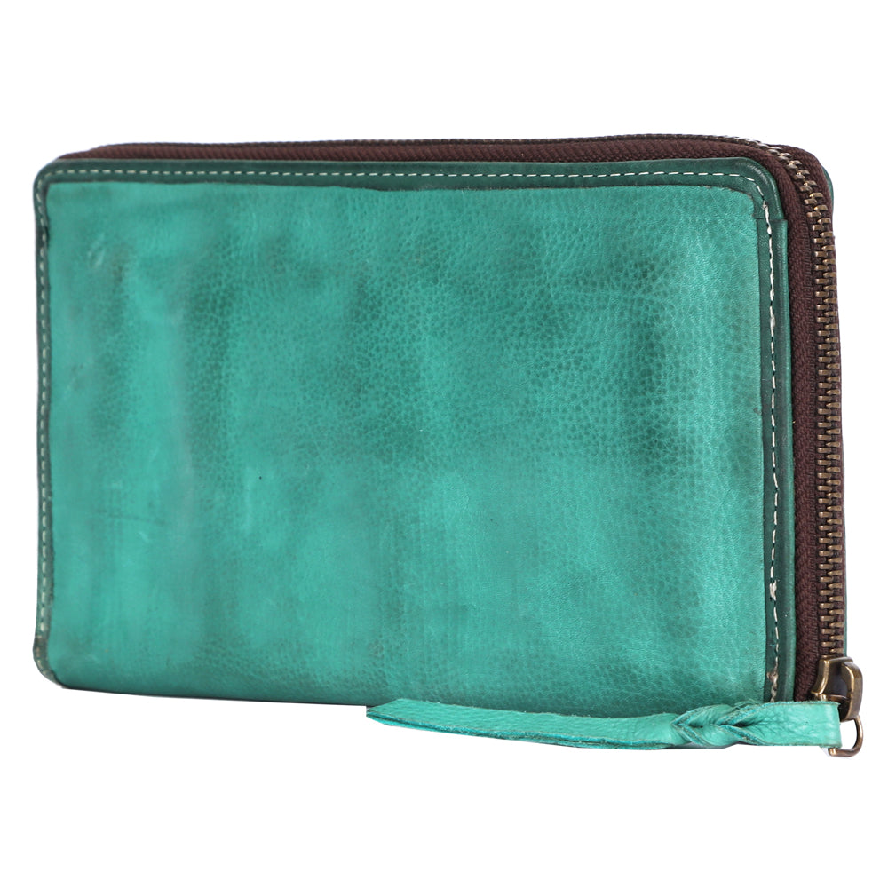 Never Mind Wallet Vintage Handmade Genuine Cowhide Leather