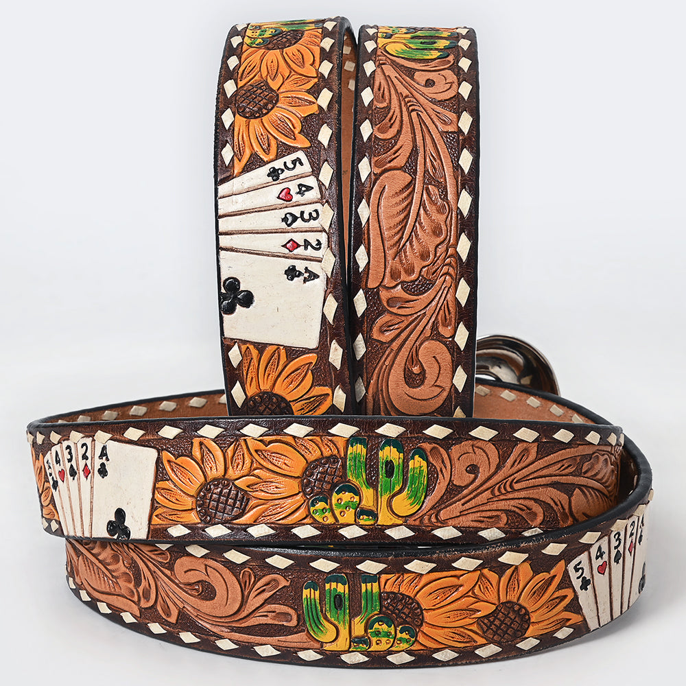 Beautifully Hand Tooled Hand Painted Genuine American Leather Belt Men and Women