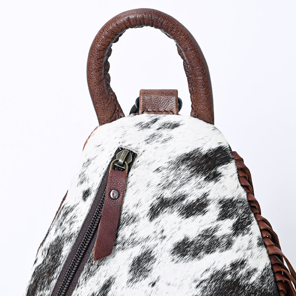 American darling Western Leather Sling Bag with Fringes, Hair-On Cowhide & Saddle Blanket  – Handcrafted, Stylish & Durable, Perfect for Everyday Use