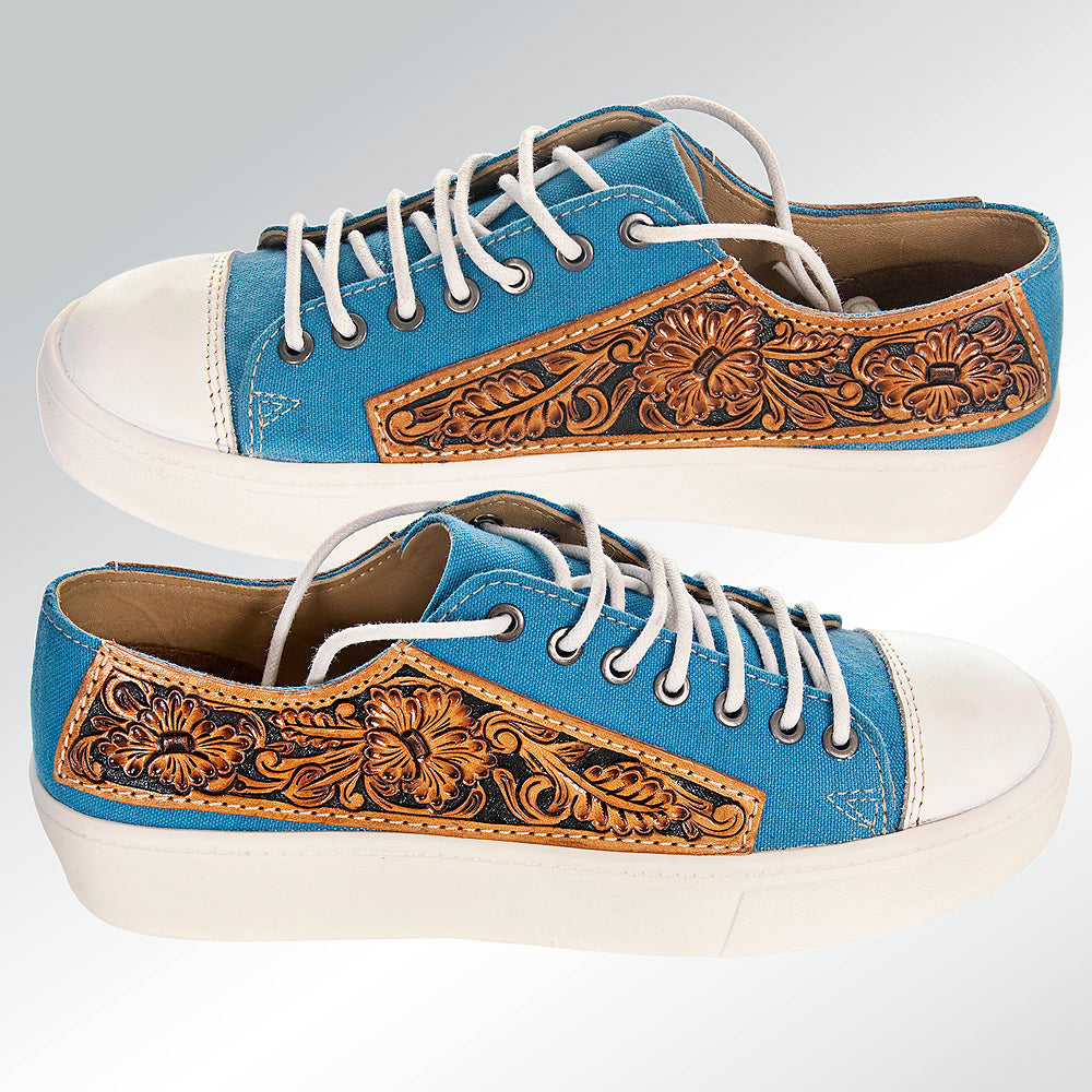American Darling ADFT120 Hand tooled carved genuine leather trim lightweight shoe footwear slip on