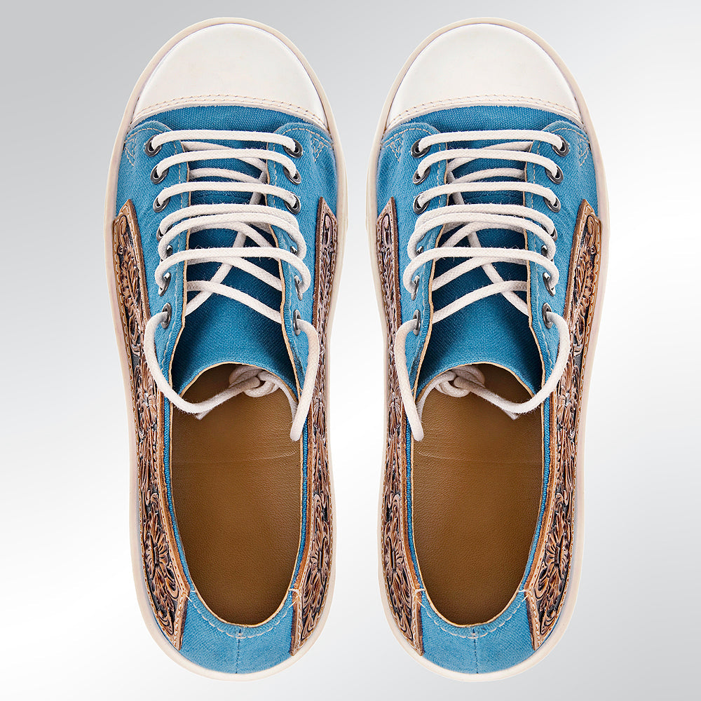 American Darling ADFT120 Hand tooled carved genuine leather trim lightweight shoe footwear slip on