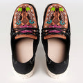 American Darling ADFT133BK2 Hand tooled carved genuine leather trim lightweight shoe footwear slip on