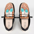 American Darling ADFT133BK3 Hand tooled carved genuine leather trim lightweight shoe footwear slip on