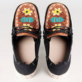 American Darling ADFT133BK5 Hand tooled carved genuine leather trim lightweight shoe footwear slip on