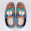 American Darling ADFT133BL3 Hand tooled carved genuine leather trim lightweight shoe footwear slip on