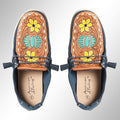 American Darling ADFT133NV5 Hand tooled carved genuine leather trim lightweight shoe footwear slip on