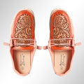 American Darling ADFT133PK11 Hand tooled carved genuine leather trim lightweight shoe footwear slip on