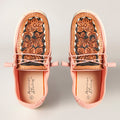 American Darling ADFT133PK13 Hand tooled carved genuine leather trim lightweight shoe footwear slip on