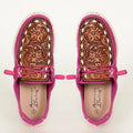 American Darling ADFT133PU4 Hand tooled carved genuine leather trim lightweight shoe footwear slip on