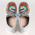 American Darling ADFT133SB1 Hand tooled carved genuine leather trim lightweight shoe footwear slip on