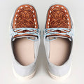 American Darling ADFT133SB4 Hand tooled carved genuine leather trim lightweight shoe footwear slip on