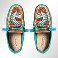 American Darling ADFT133TR1 Hand tooled carved genuine leather trim lightweight shoe footwear slip on