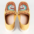American Darling ADFT133YL1 Hand tooled carved genuine leather trim lightweight shoe footwear slip on