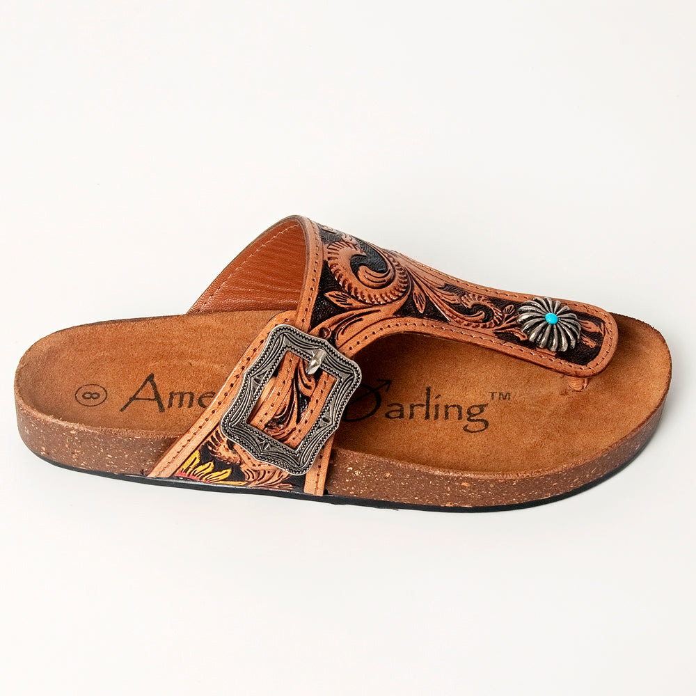 American Darling Hand-Tooled Leather Sandals