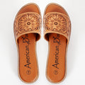 American Darling ADFTE106 Hand tooled carved genuine leather sandal footwear flip flop