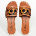 American Darling ADFTE106A Hand tooled carved genuine leather sandal footwear flip flop