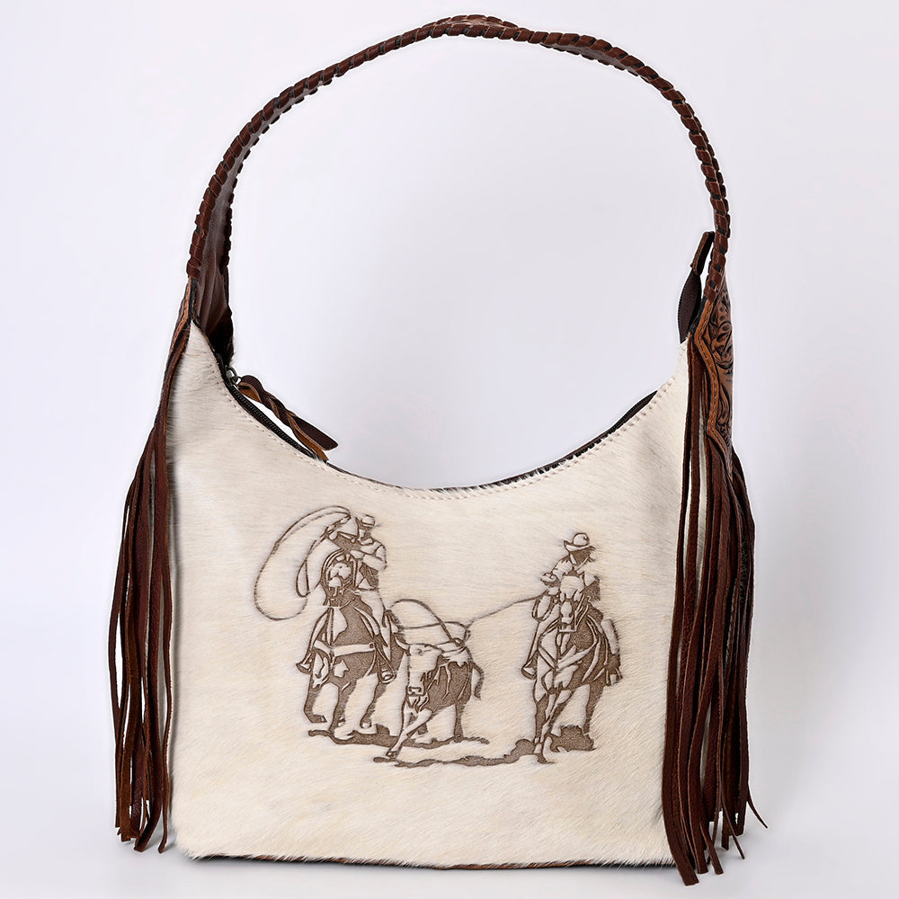 Hobo Hair On Saddle Blanket Genuine Leather Western Bag For Women