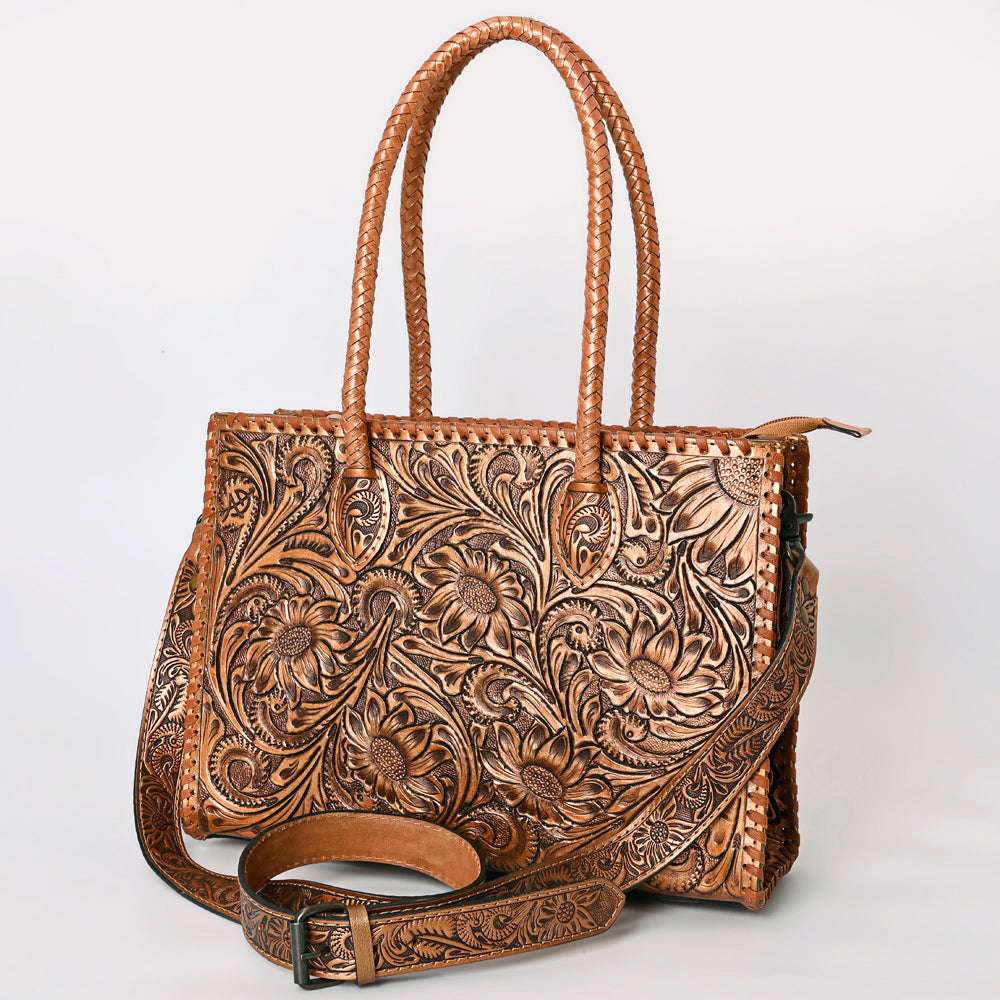 American Darling Hand-Tooled Genuine Leather Tote