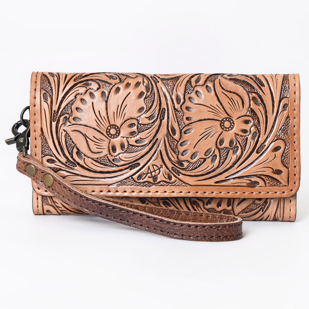 American Darling Clutch Hand Tooled Genuine Leather