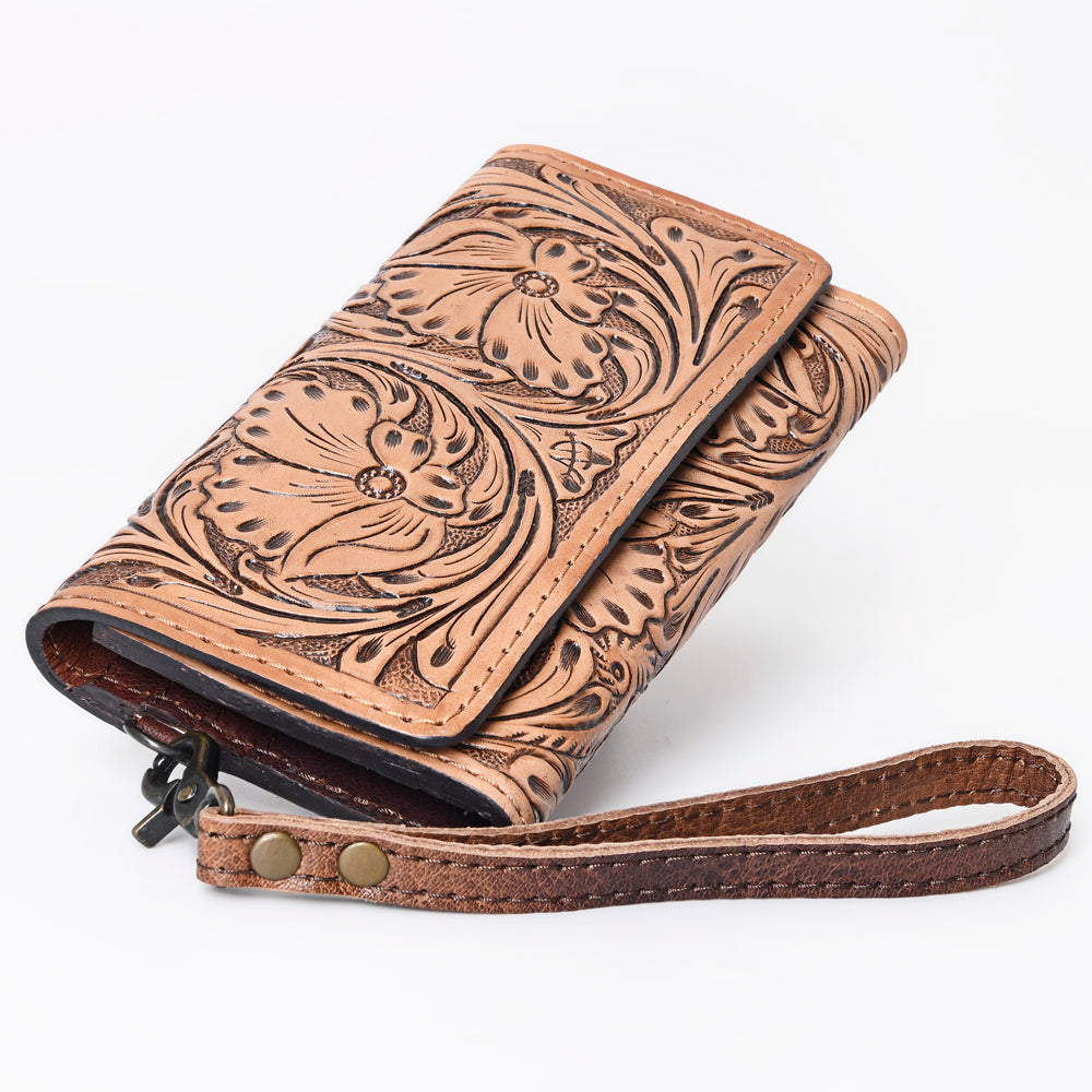 American Darling Clutch Hand Tooled Genuine Leather