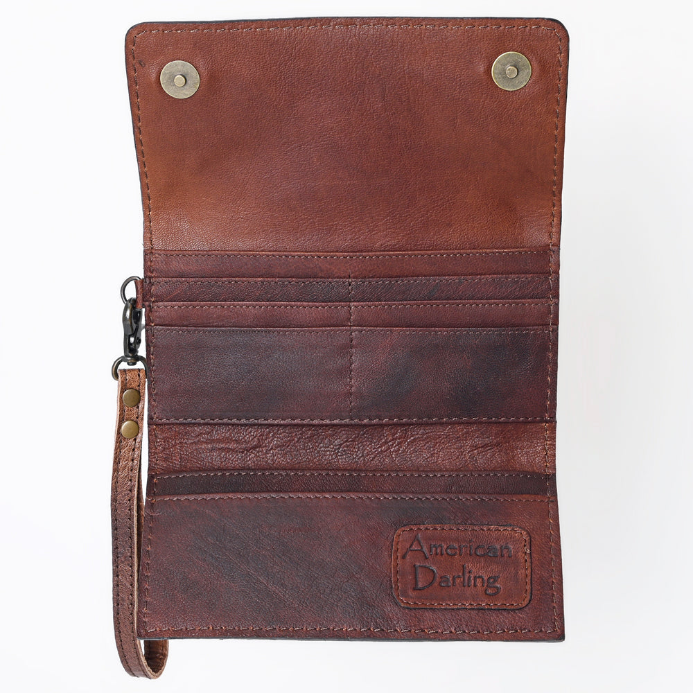 American Darling Clutch Hand Tooled Genuine Leather