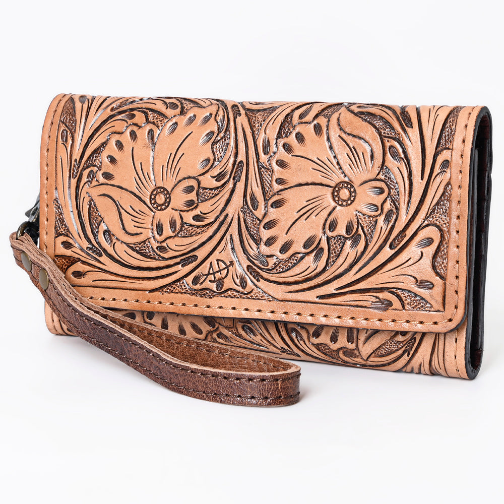 American Darling Clutch Hand Tooled Genuine Leather