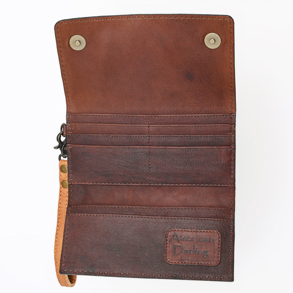 American Darling Clutch Hand Tooled Genuine Leather