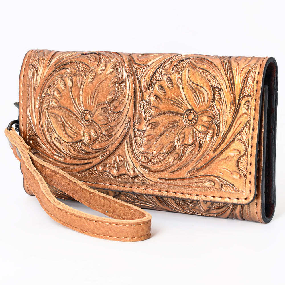 American Darling Clutch Hand Tooled Genuine Leather