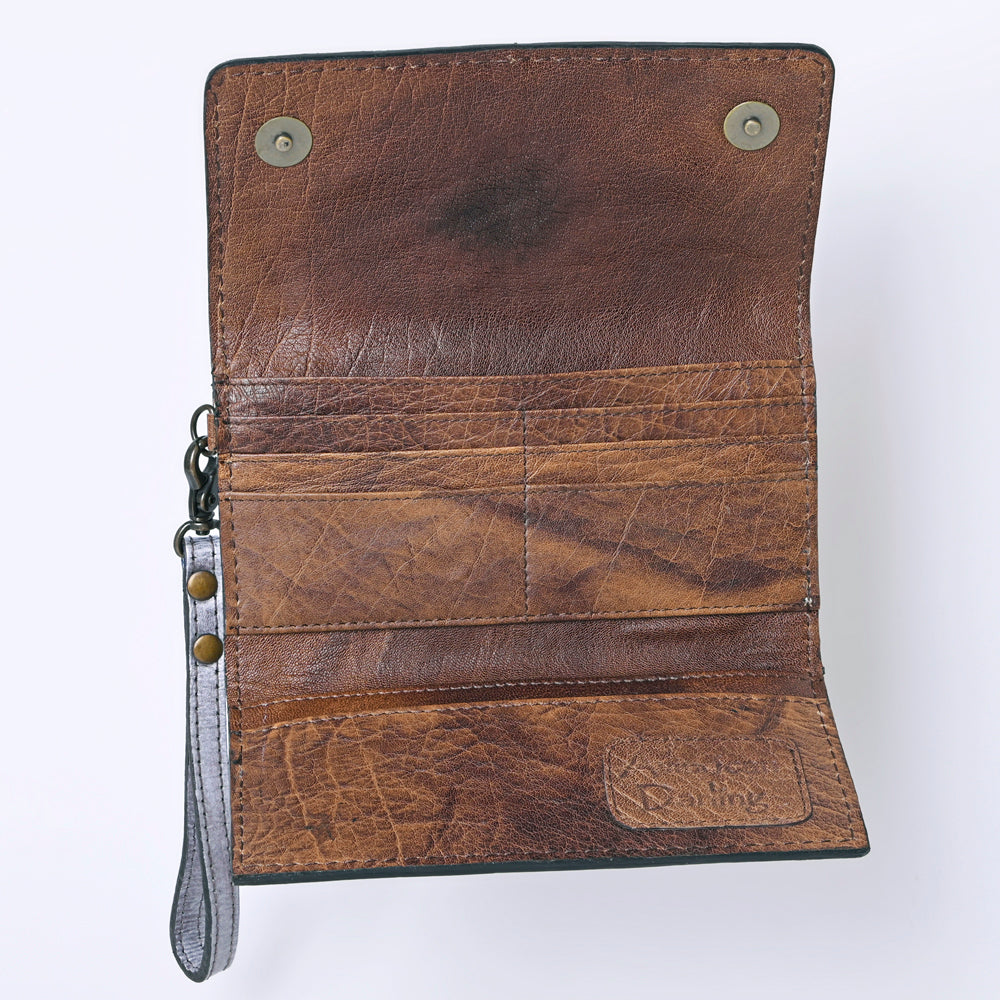 American Darling Clutch Hand Tooled Genuine Leather