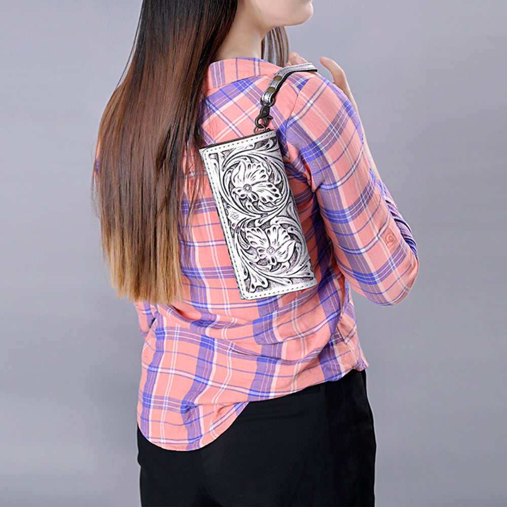 American Darling Clutch Hand Tooled Genuine Leather