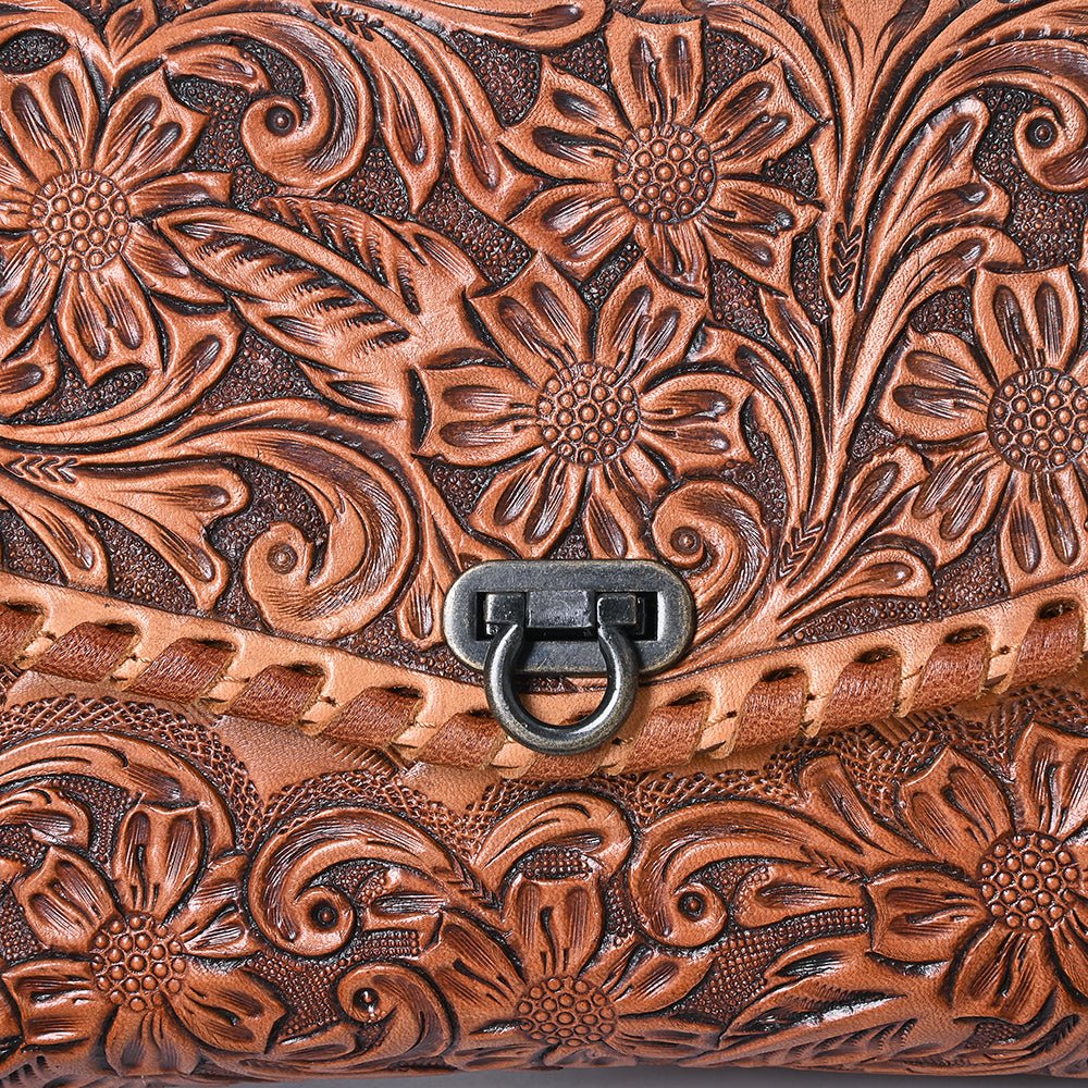 American Darling Wallet Hand Tooled Genuine Leather