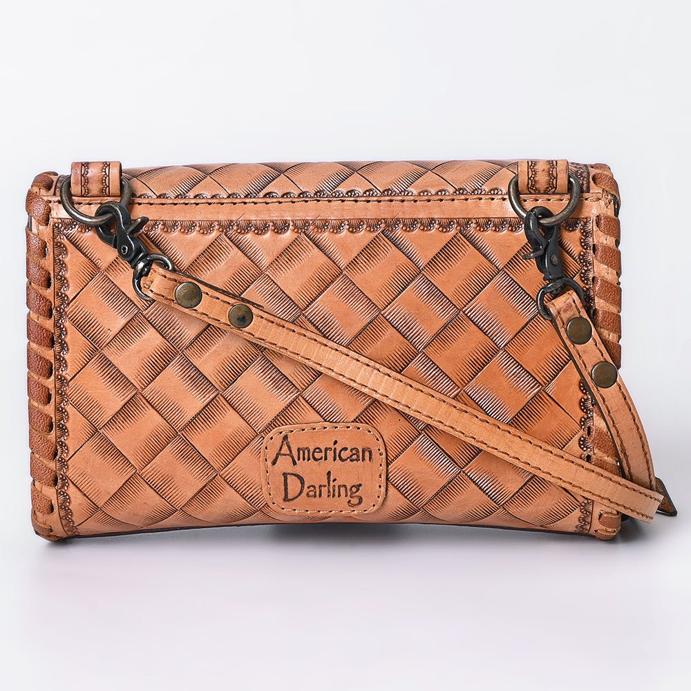 American Darling Wallet Hand Tooled Genuine Leather