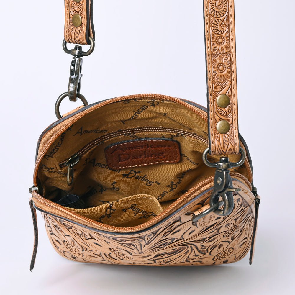 American Darling Crossbody Hand Tooled Genuine Leather