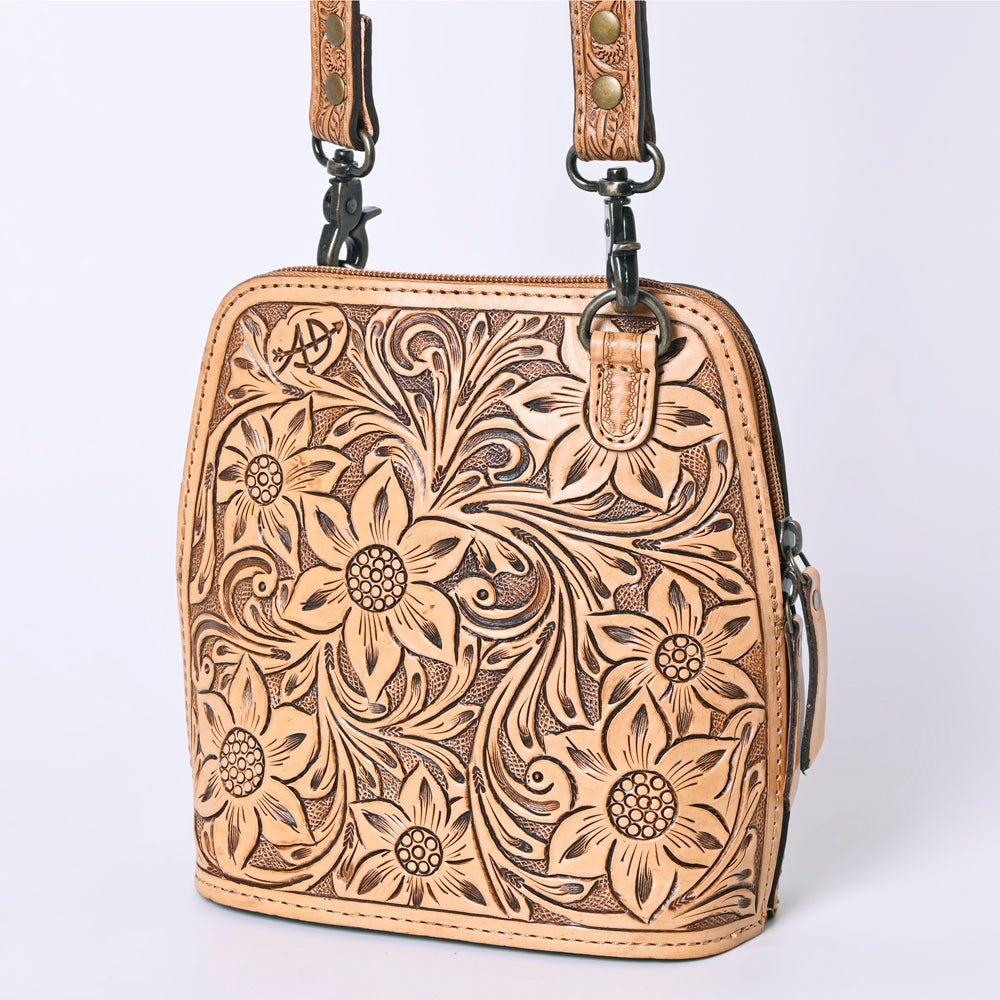 American Darling Crossbody Hand Tooled Genuine Leather