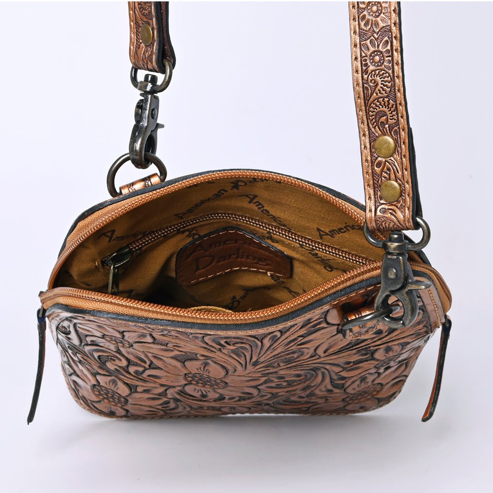 American Darling Crossbody Hand Tooled Genuine Leather