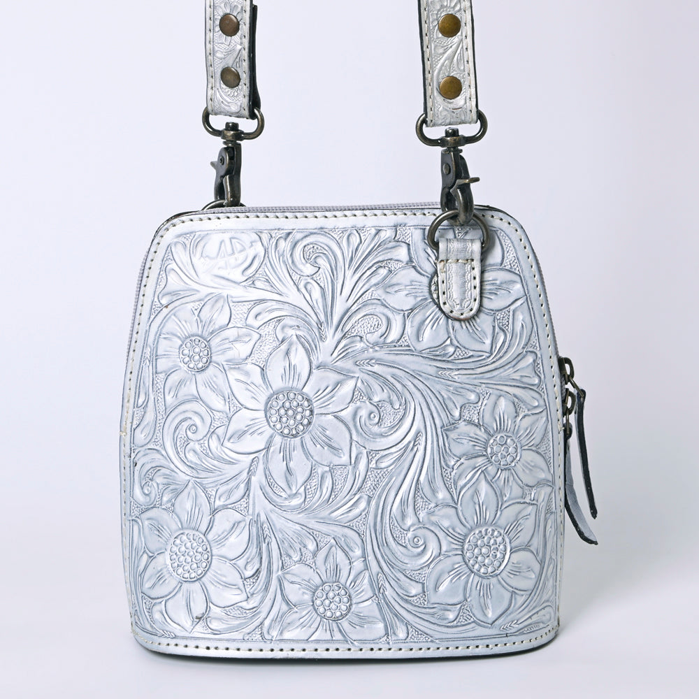American Darling Western Leather Crossbody Bag Hand Tooled Floral Carved Purse with Adjustable Strap