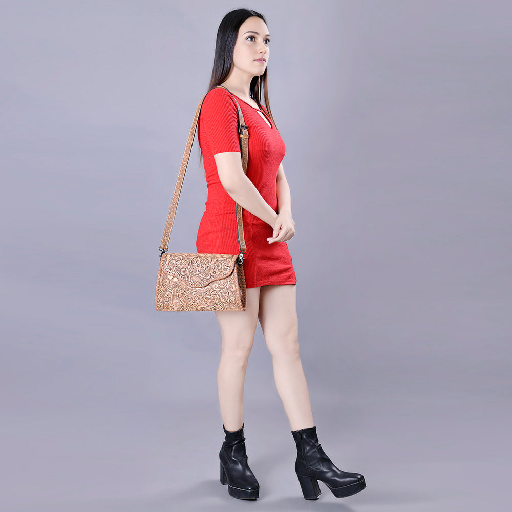 American Darling Hand-Tooled Genuine Leather Clutch