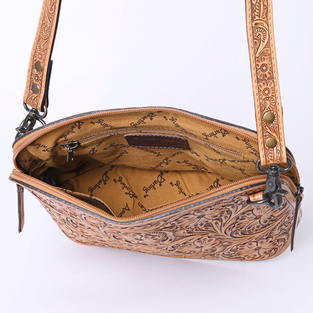 American Darling Crossbody Hand Tooled Genuine Leather