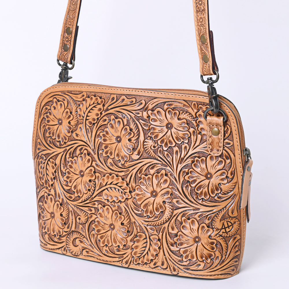 American Darling Crossbody Hand Tooled Genuine Leather