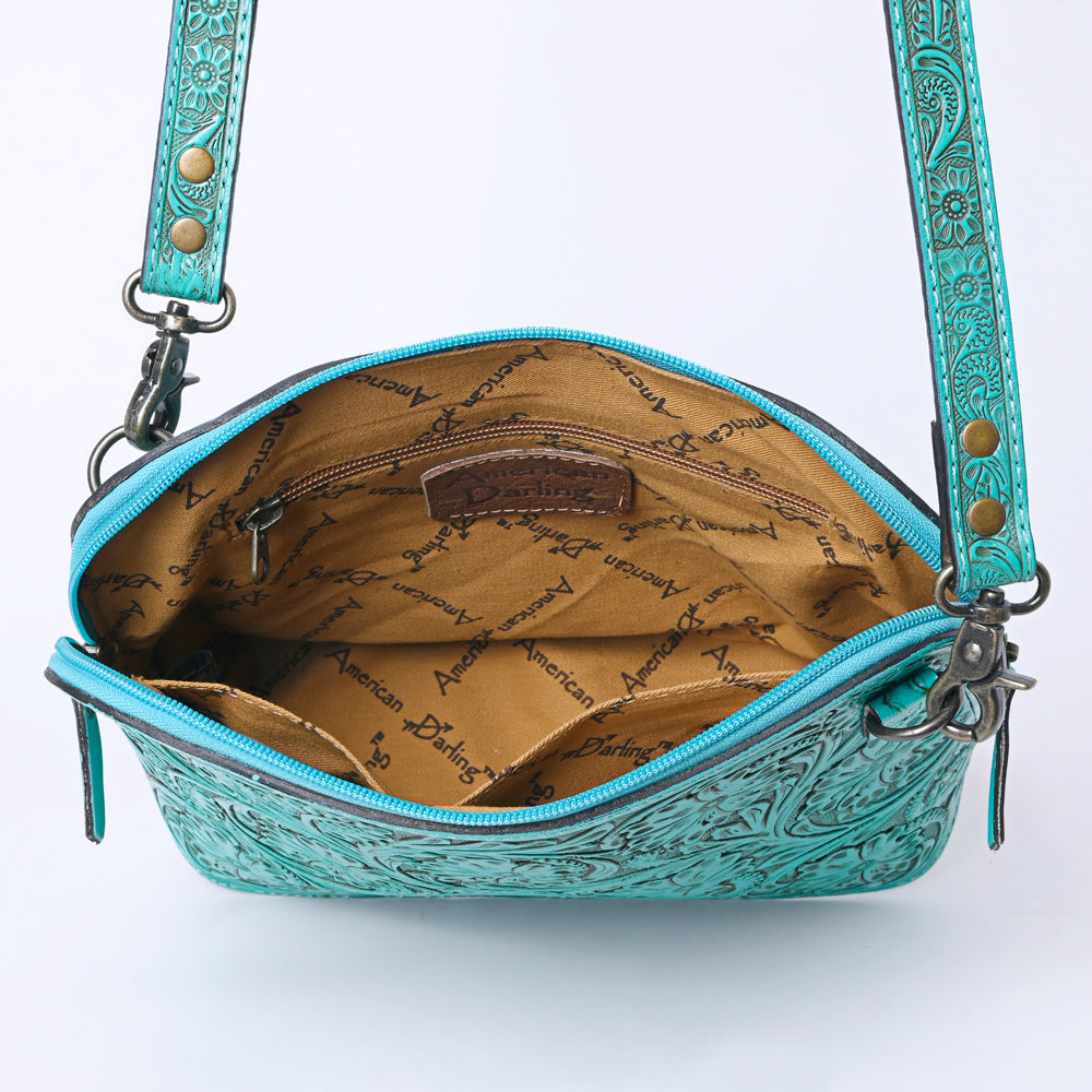 American Darling Crossbody Hand Tooled Genuine Leather