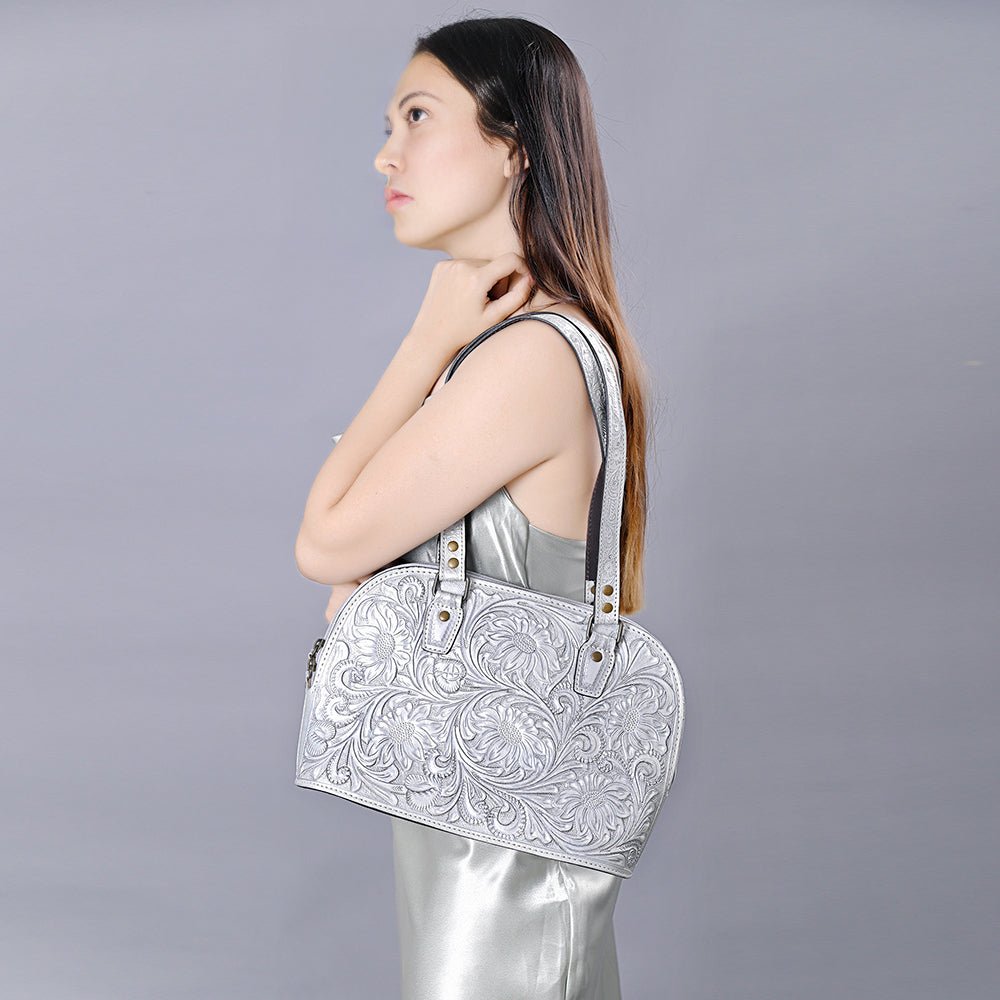 American Darling Tote Hand Tooled Genuine Leather