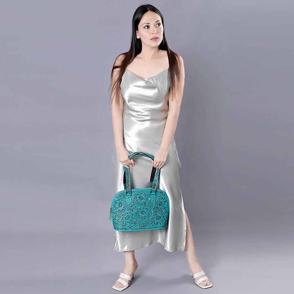 American Darling Tote Hand Tooled Genuine Leather