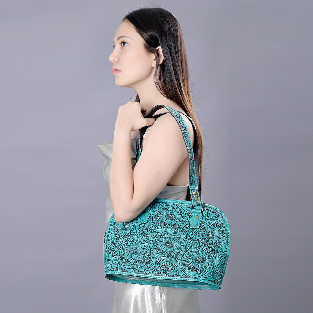 American Darling Tote Hand Tooled Genuine Leather
