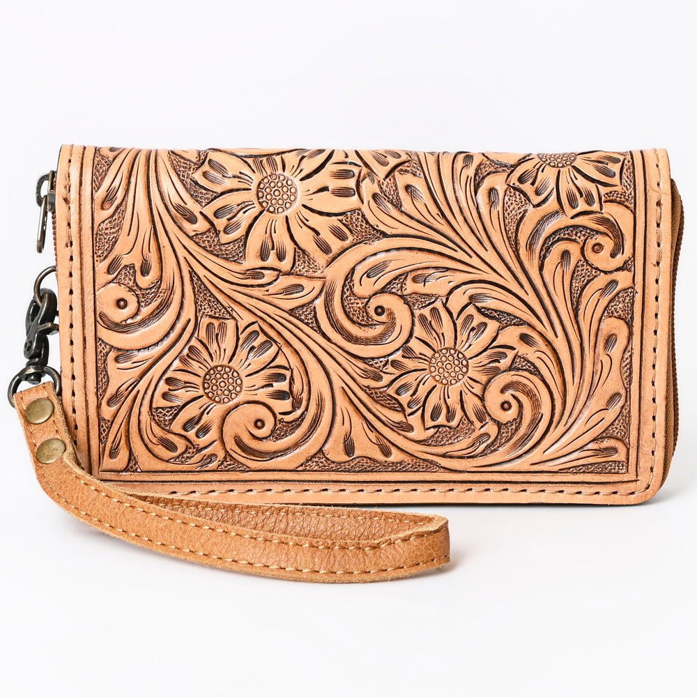 American Darling Clutch Hand Tooled Genuine Leather