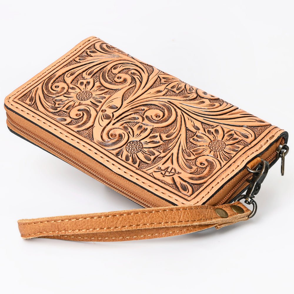 American Darling Clutch Hand Tooled Genuine Leather